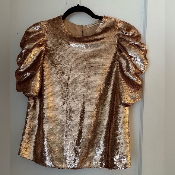 Ulla Johnson Gold Sequin Blouse - Picture 2 of 7